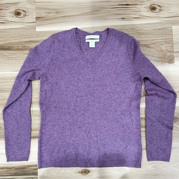 Ellen Tracy 100% Cashmere Purple Sweater Women’s Medium - Picture 1 of 2